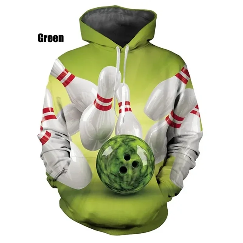 The Bowling Ball Graphic Hoodies For Men 3D Ground Ball Printed Hooded Sweatshirts Kid Fashion Gym Sports Pullovers Women Hoodie