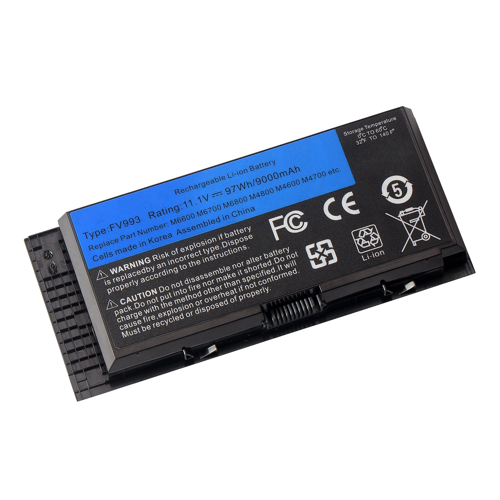 

LUSONBAY FV993 Laptop Battery 11.1V 9000mAh For DELL Precision M6600 M6700 M6800 M4800 M4600 M4700 FJJ4W PG6RC R7PND 97WH