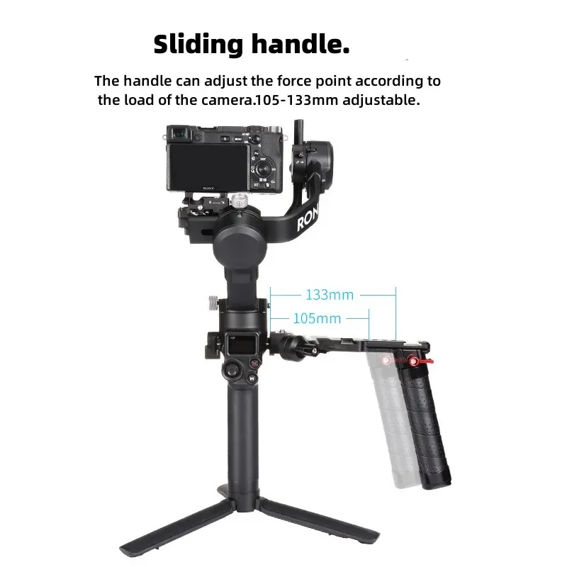 Gimbal Stabilizer Handle Foldable Grip Extension Holder Cold Boots 1/4 Port for DJI Ronin RS 2 /RSC 2 /RS 3 /RS 3Pro /RS 3mini