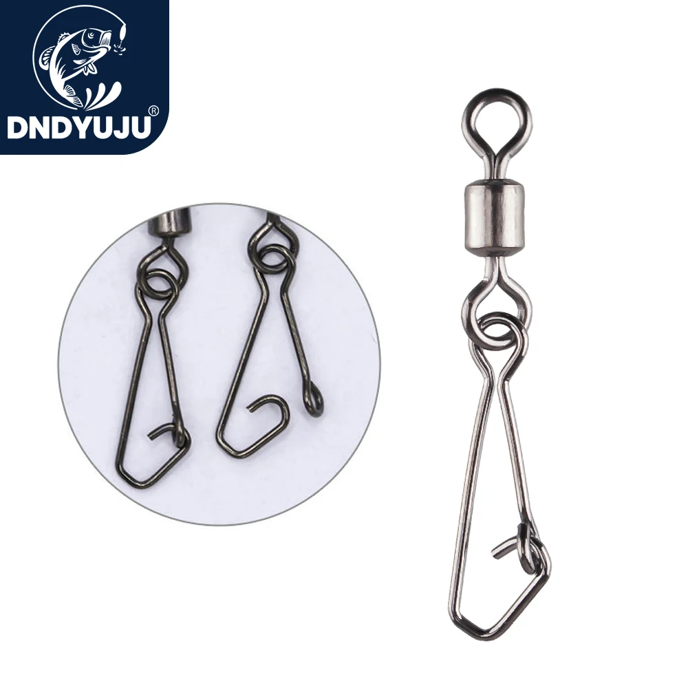 DNDYUJU 30pcs Stainless Steel Rolling Swivels with Snap 14#-1# Fishing Connector Swivel Rolling River Ocean Tackle Accessories