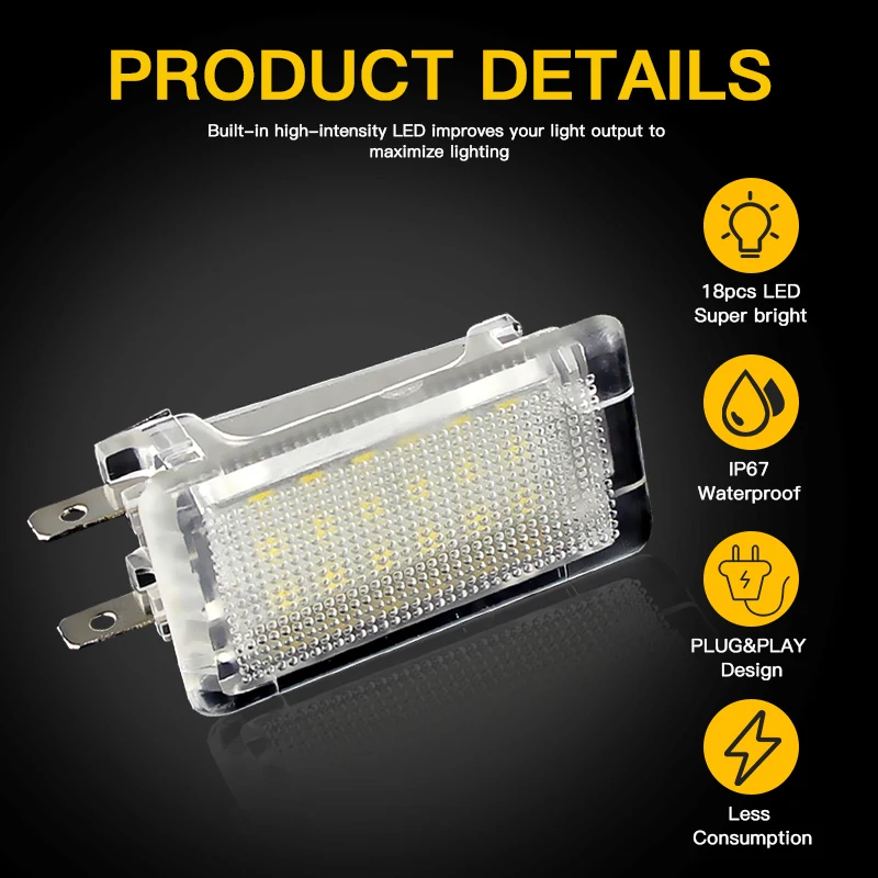 2pcs LED Luggage Boot Compartment Trunk Light For Porsche 911