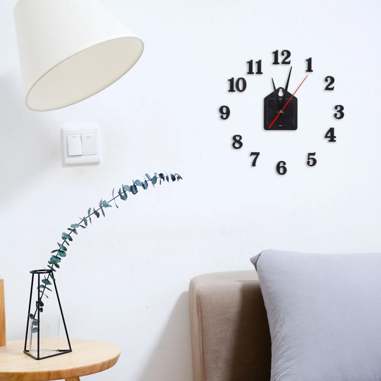 

1 Set Mechanism Kit Operated Plastic Movement With Numbers For Diy Wall Clock Repair Replacement Long Shaft Clock Hands