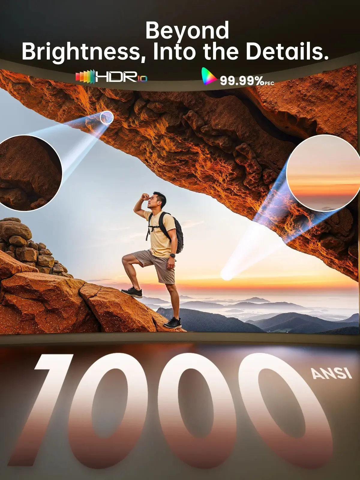 TOPTRO Projecteur 4K 1000ANSI mise au point automatique/Keystone WiFi BT Full HD 1080p projecteur de film Home cinéma intelligent Netflix officiel