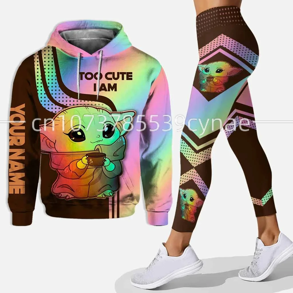 2024 3D New Hoodie Women\'s Set Sports Hooded Sweater Yoga Pants Disney Yoga Underwear Cute womens graphic hoodie