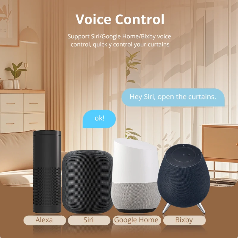 Matter Over WiFi Mini motore elettrico per tende per supporto pista Trietex Assistente domestico Smartthings Homekit Controllo Google Home