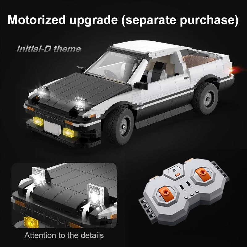 Cada 1324Pcs LED City RC Drift Racing Car Building Blocks DIY Variable Form Sports Car Bricks Gifts Toys For Children