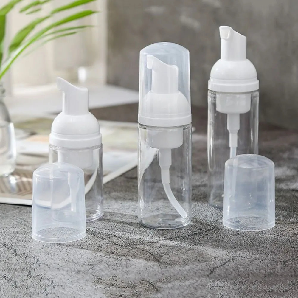 30/50/60ml Mousse Bottle Dispenser Foaming Soap Bottle Empty Plastic Mousse Facial Cleanser Pump Bottle Travel Shampoo Dispenser