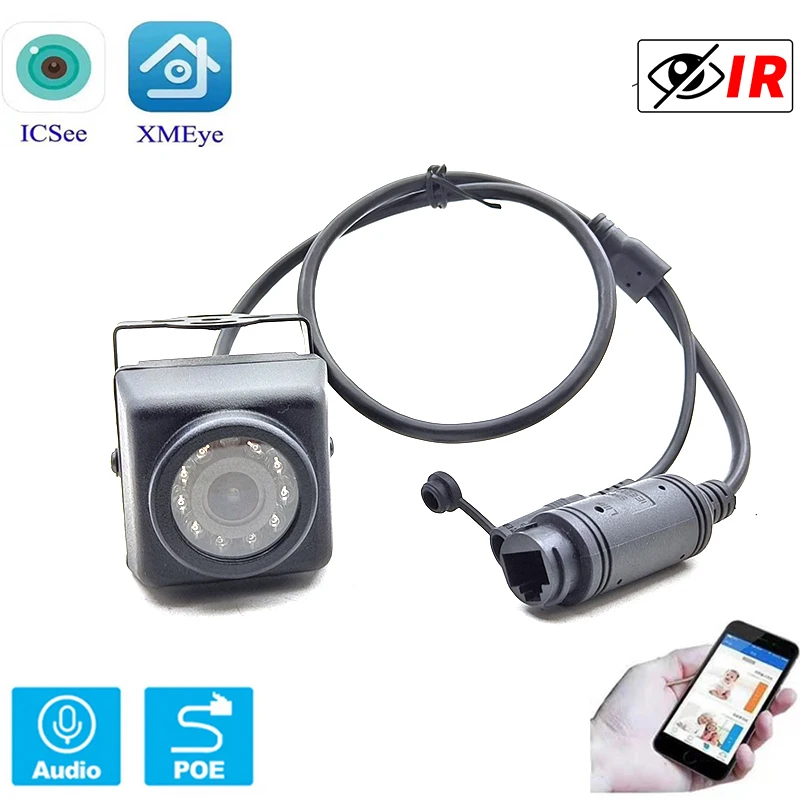 Metal Mini IR Waterproof 8MP 4K IMX415 5Mp 4MP 10pcs 940nm Leds Auido H.265+ 25Fps Human Face Detection ONVIF CCTV POE IP Camera