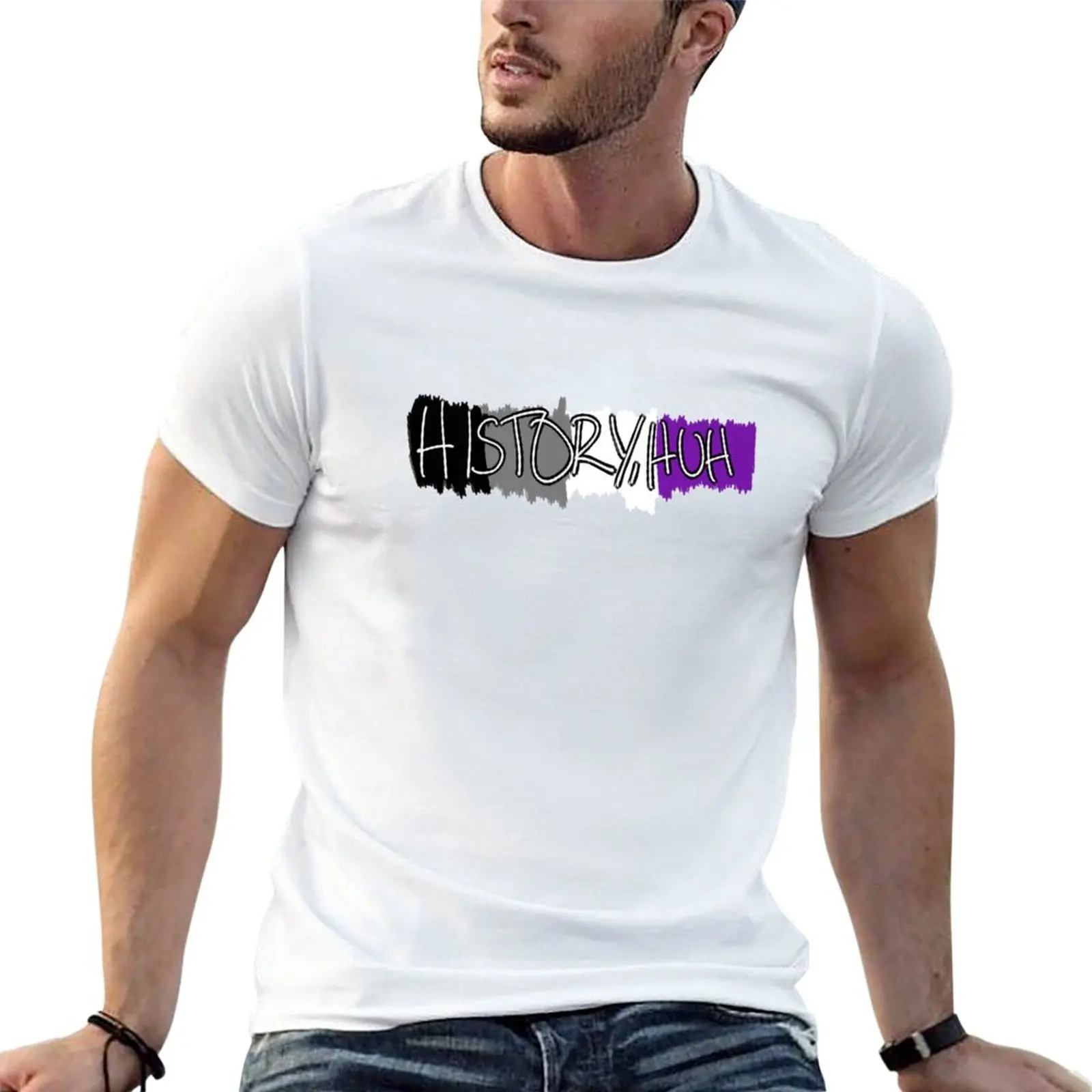 

New HISTORY HUH ACE T-Shirt shirts graphic tees T-shirt short summer tops plain black t shirts men
