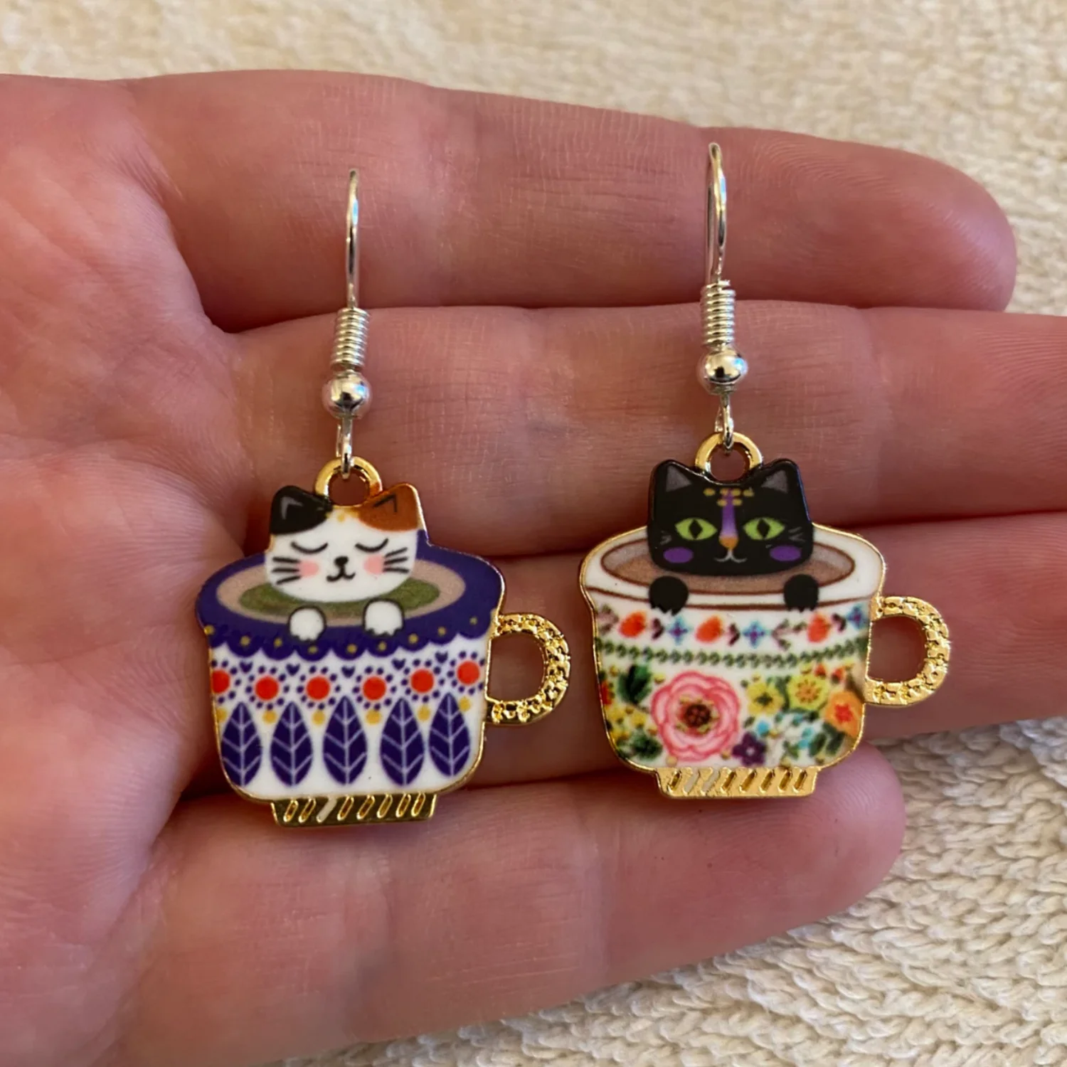 New Fashion Cute Sweeet Cup Cat Drop Dangle Earrings for Women Girls Party Jewelry Gift image 2