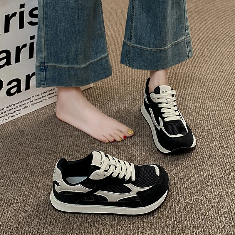 

Breathable Mesh Platform Sneakers for Women 2.5cm Thick Sole Comfortable Walking Shoes Non Slip Fashion Athletic Footwear
