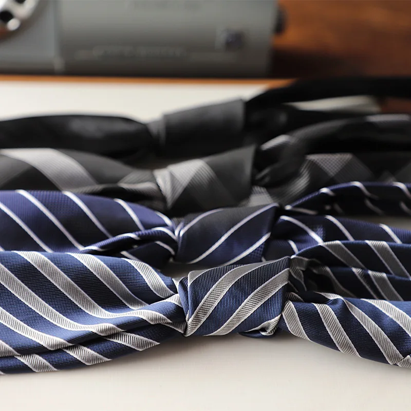 8cm Width Korean Style Striped Formal Necktie For Men Business Professional Paisley Green Tie Banquet Groom Wedding Party Cravat
