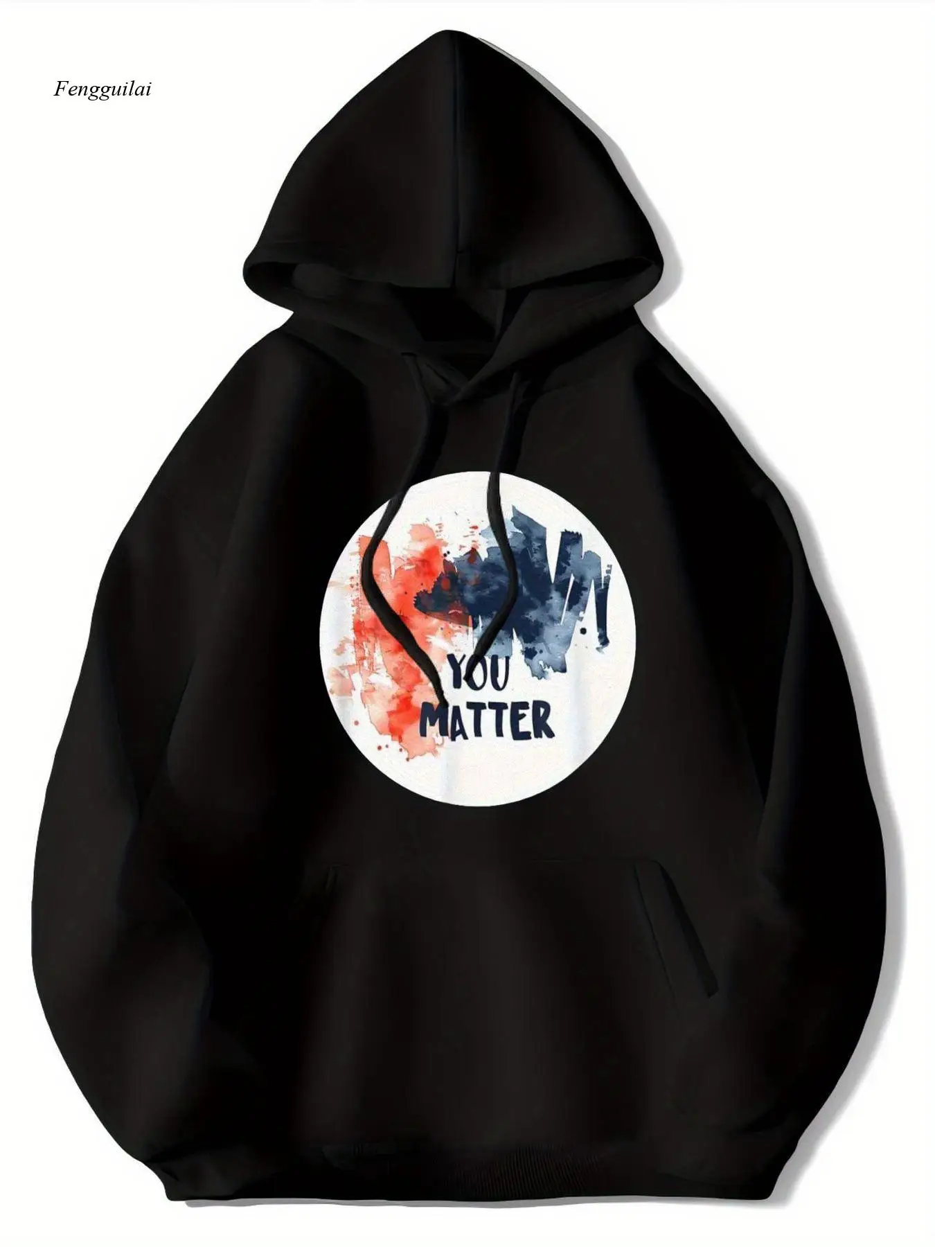 

Толстовка You Matter — мотивационный пуловер с рисунком «You Matter», черный свитер с капюшоном