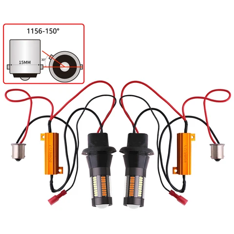Дневные ходовые огни 1156 Bau15s p21, 2 шт., 5 Вт Ba15s p21w Led T20 7440 12 В, двойной режим лм, дневные ходовые огни, указатели поворота, желтый, белый