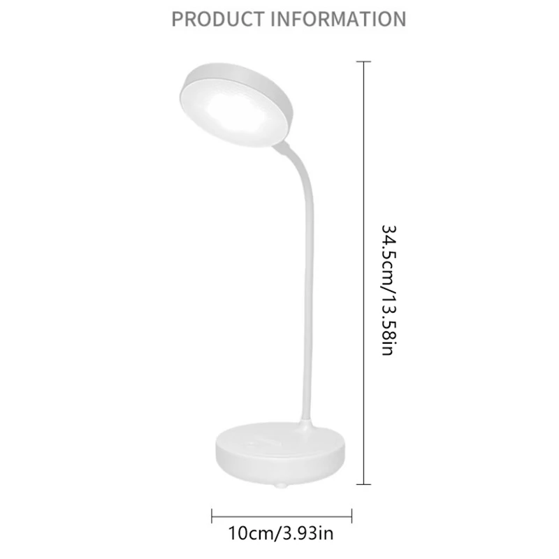 LED Portable Dimmable Table Lamp USB Plug Battery Powered Desk Lamp Bedroom Reading Night Light Eye Protection LED Bedside Lamp