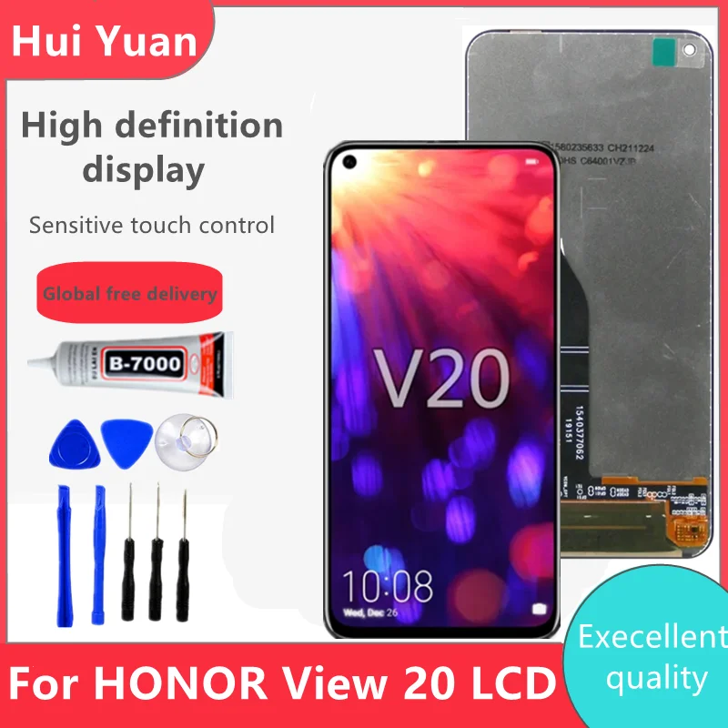 

ЖК-дисплей 6,4 дюйма для Huawei Honor V20 View 20, ЖК-дисплей с сенсорным экраном и дигитайзером, для замены ЖК-дисплея Honor View 20