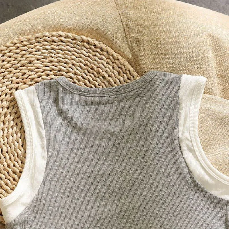 Obcisła kamizelka dla kobiet Sweet Cool Hole Design Cropped Underwaist American Style Vintage Casual Tanks bez rękawów Odzież damska