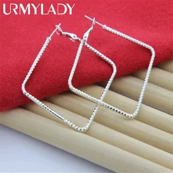 URMYLADY 925 sterling silver earrings For women Square big lady exquisite luxury hook Charms wedding fashion classic jewelry