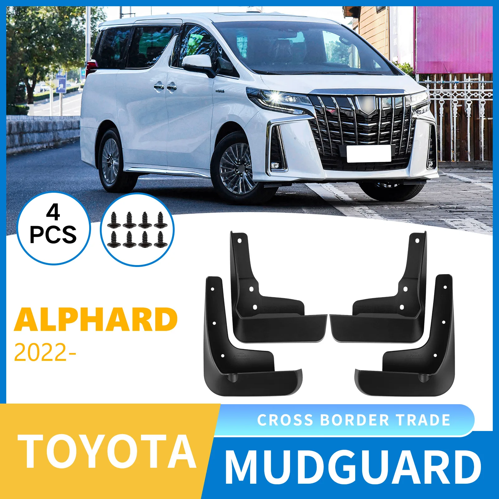 

Mudguard suitable for Toyota Alphard 2022-2025 car tire mudguard sheet,Front Rear Flares Splash Guards Cover Car Accessorie