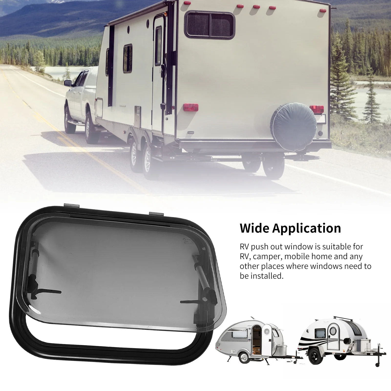 

Внешнее окно выхода, сетка от насекомых, защита от окисления, УФ-излучения, 550x400 мм, двухслойная занавеска для конфиденциальности, выдвижное окно для прицепа