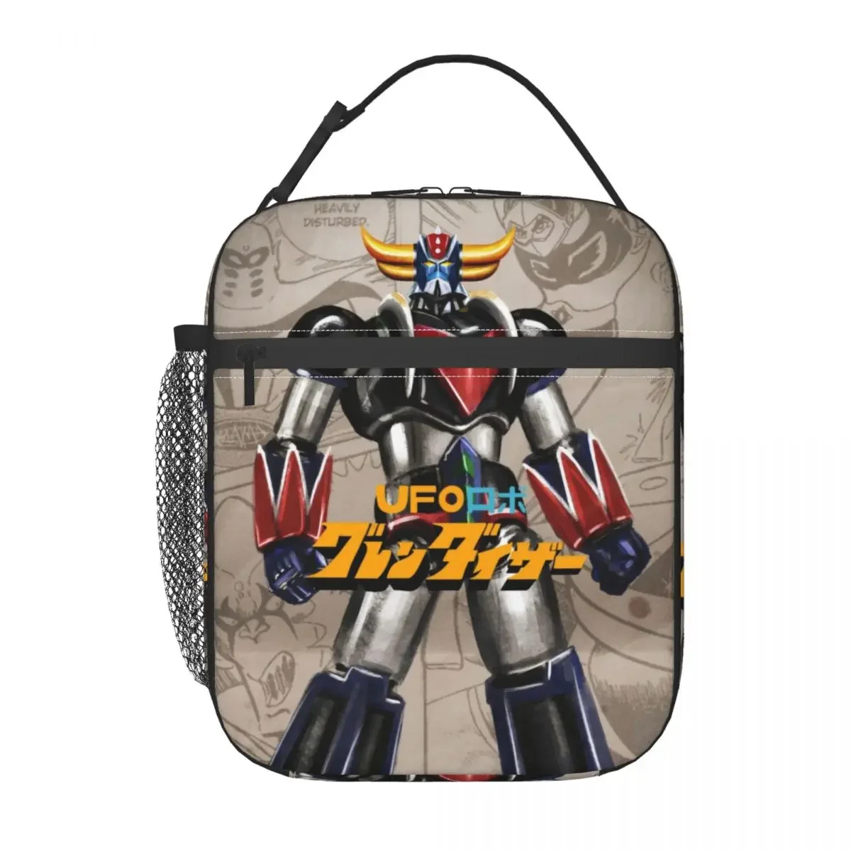 Grendizer Anime Insulated Lunch Bags for Women UFO Robot Goldorak Portable Cooler Thermal Bento Box Work School Travel