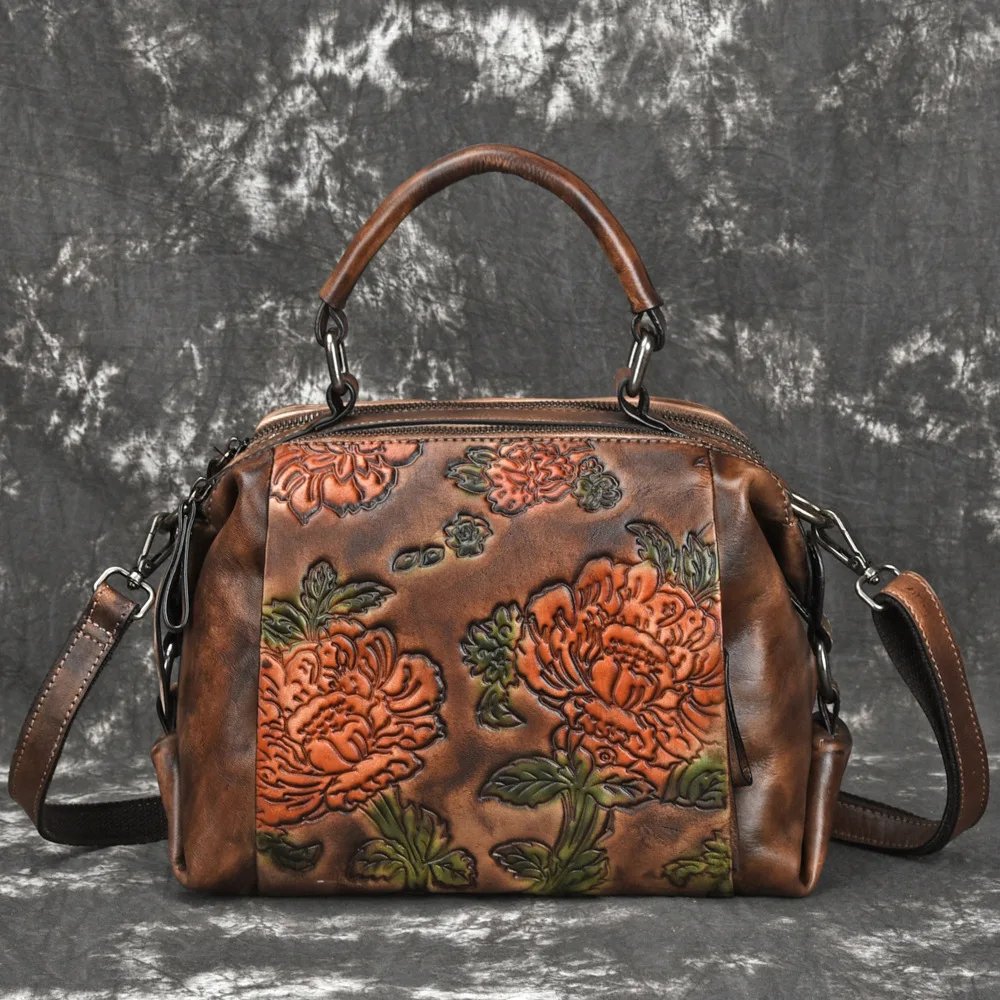 

New leather messenger bag women's first layer cowhide casual portable shoulder retro messenger bag fashionable simple versatile