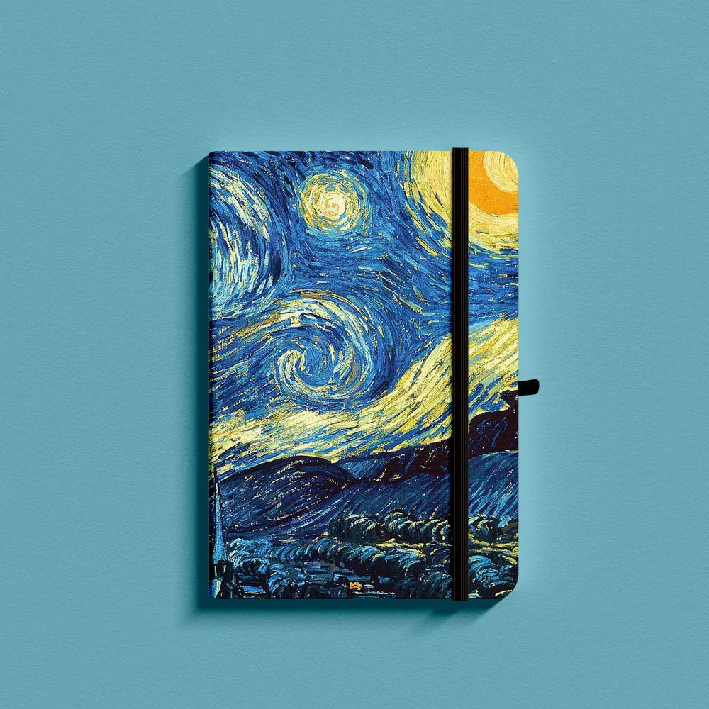 A5 Vincent Van Gogh Bullet Dotted Journal Starry Night Lined Ruled Hardcover Notebook