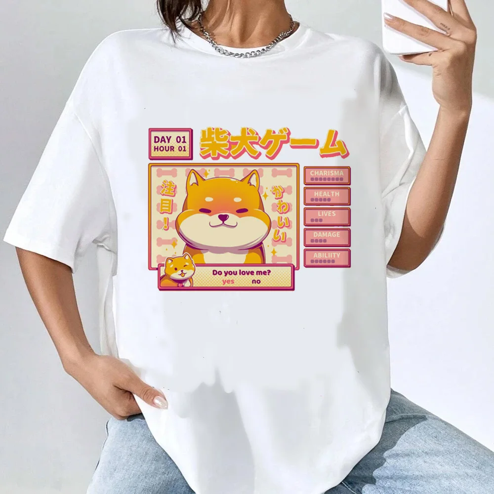 Shiba Inu tshirt women 2000s Grunge Breathable Psychedelic Colorful t-shirt streetwear Digital Psychedelic Punk women