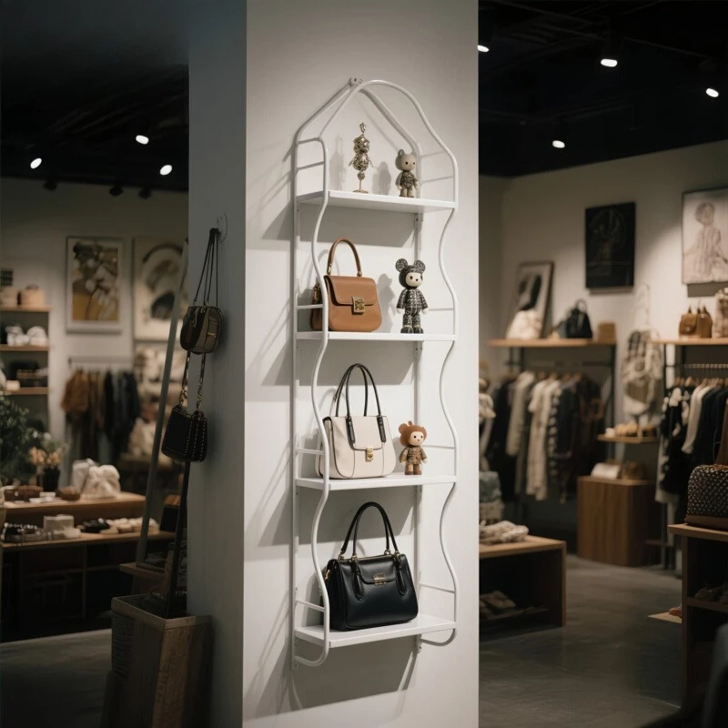 

Clothing store shoe rack display rack, wall rack, special shelf for selling shoes and bags, multi-layer shelf, white wall rack