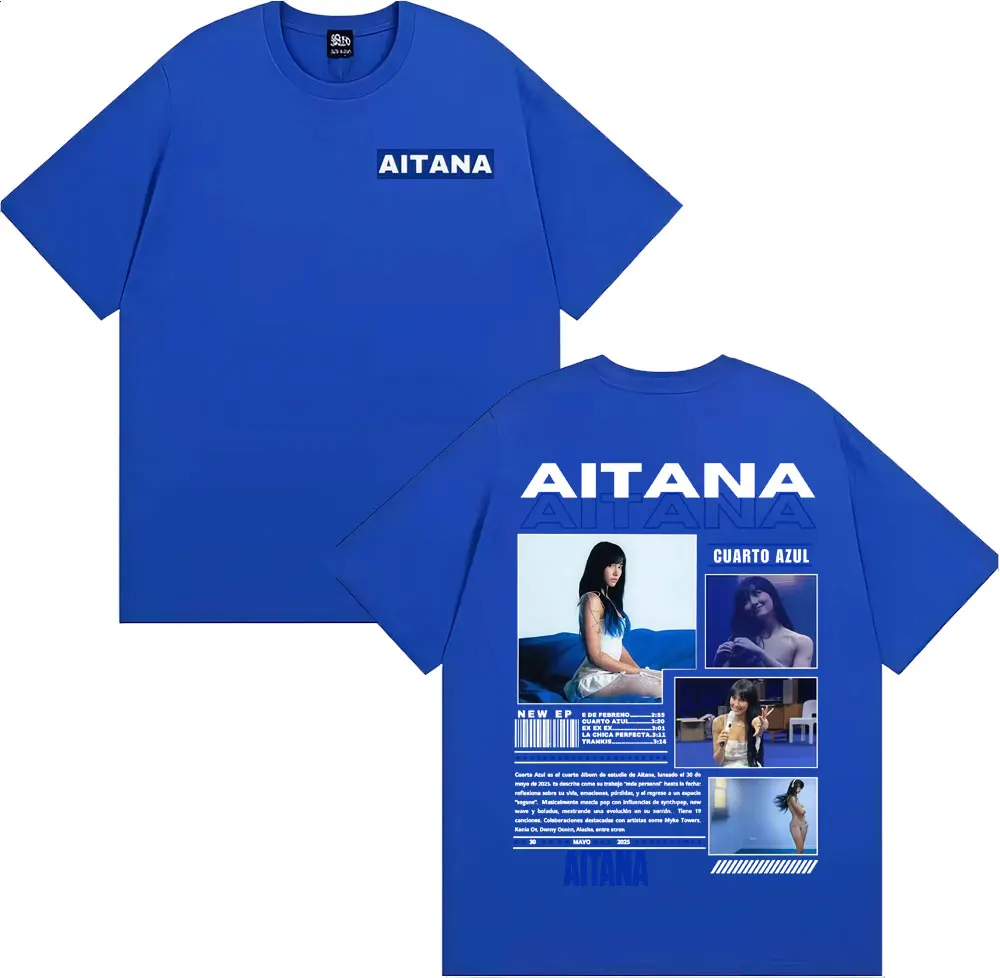 Chanteur Aitana Cuarto Azul Album 2025 Tour T-shirt Hommes Femmes Mode Esthétique Manches Courtes T-