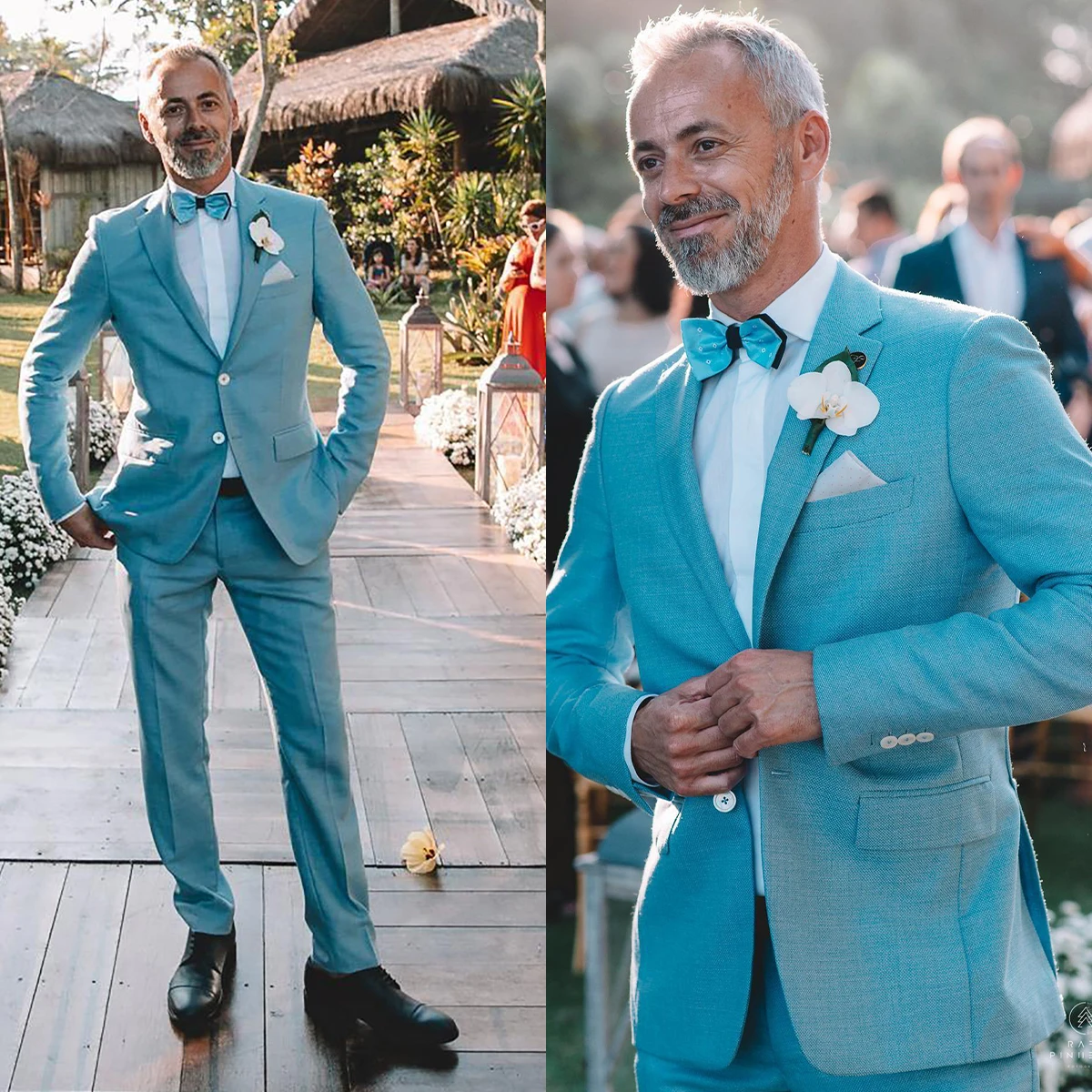 Gentleman Mint Grün Hochzeit Smoking 2 Stück Leinen Erreichte Revers Outfits Hochzeit Hosen Sets Business Formale Tragen