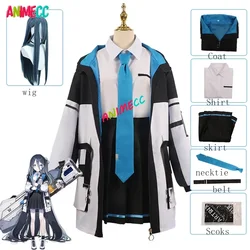 ANIMECC in Stock Tendou Arisu Cosplay Costume Wig Coat Game Blue Archive Cosplay High School Uniform Halloween Party Women Men