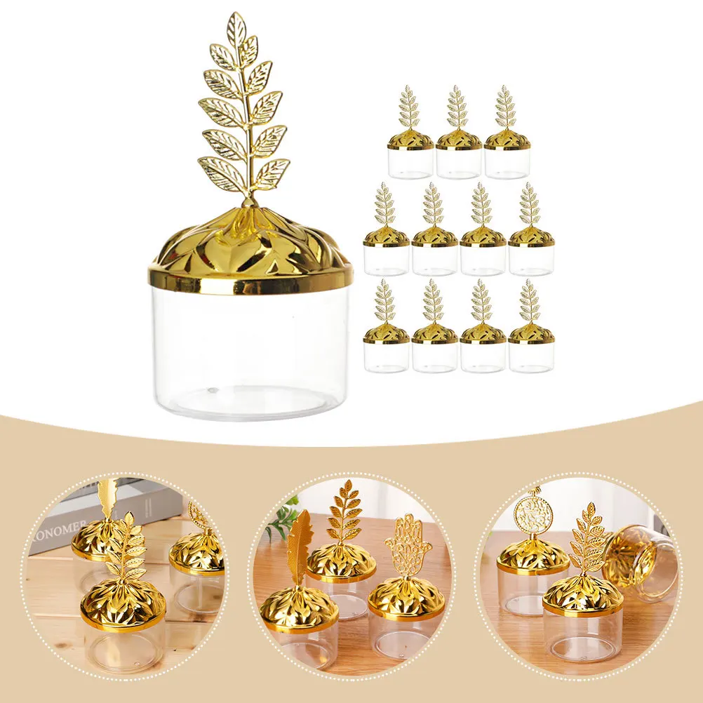 

12Pcs Xmas Candy Boxes Wedding Christmas Favor Box Plastic Transparent Design for Chocolates Cookies Nuts Treats