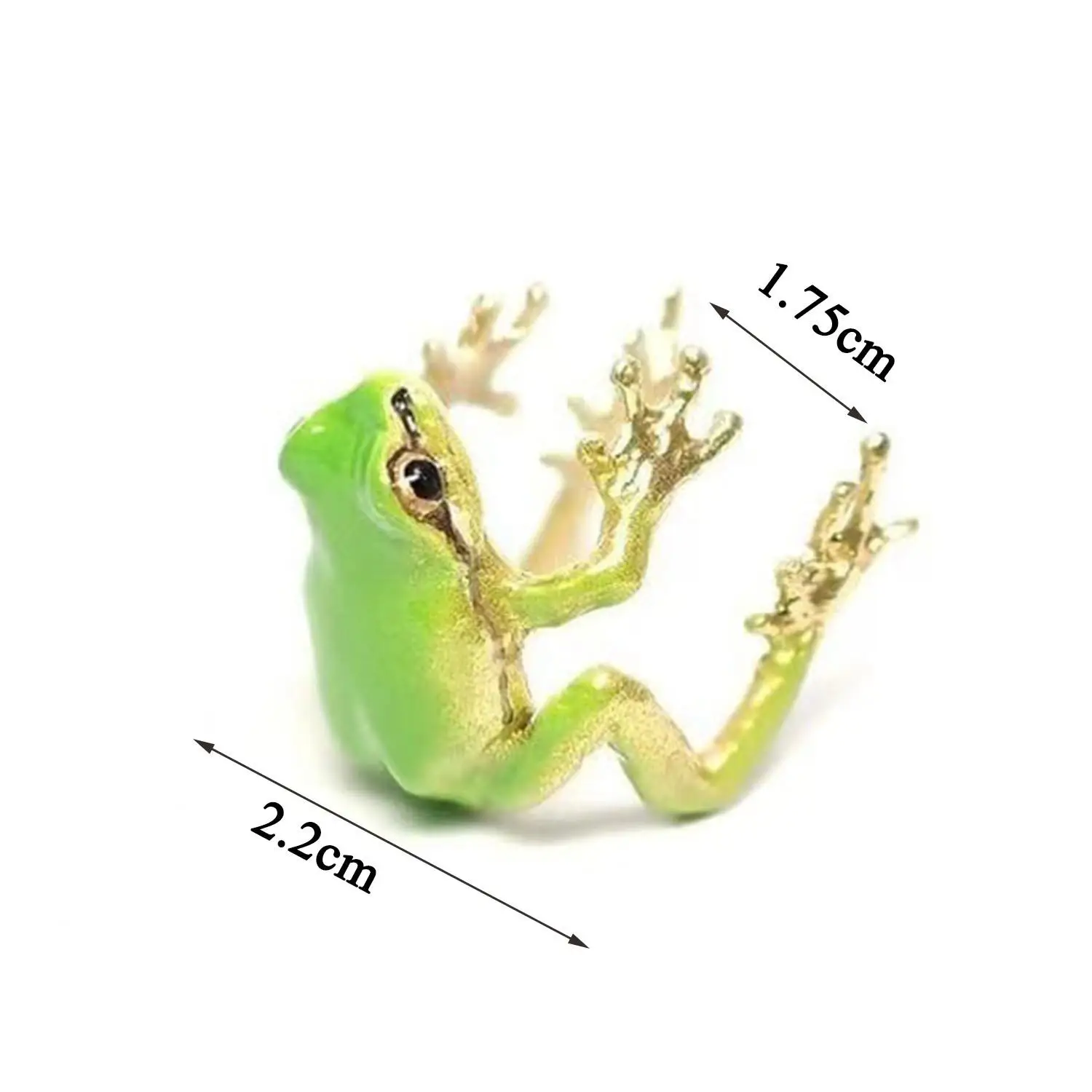 Funny Weird Realistic Green Tree Frog Animal Rings For Women Men Artistic Design Opening Resizable Ring Statement Jewelry Gift