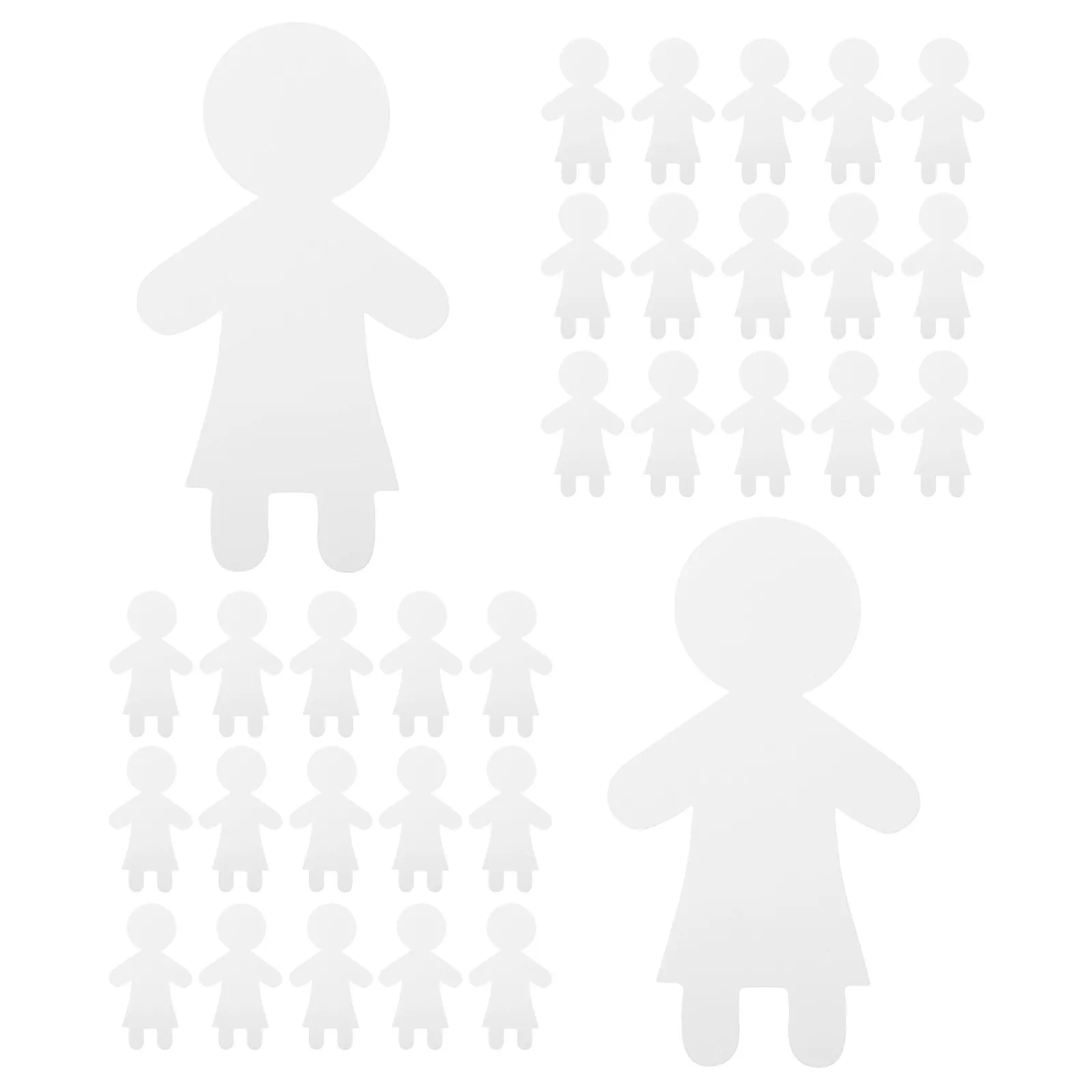 40Pcs Unpainted Paper Human Cutouts Kids Art Supplies Classroom Crafts Drawing Preschool Activities Blank Person Shapes