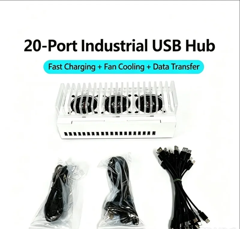 20/40/60 Ports USB Hub Phone Farm Box 220V/110V Android Batch Synchronous Controller Multi‑Port Hub For Smartphone Unified Manag