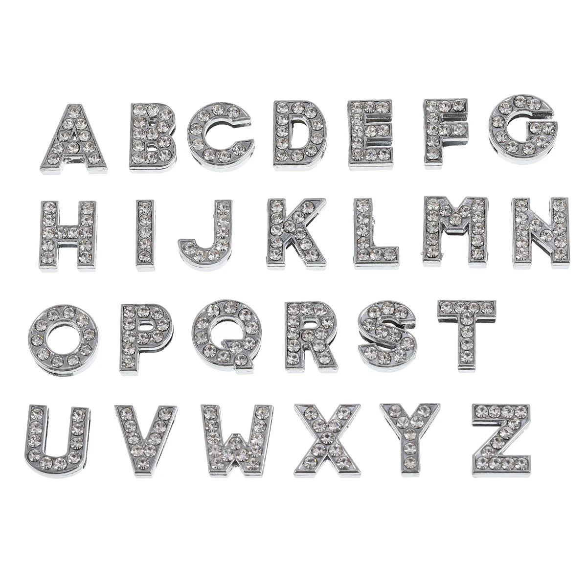 

52 Pcs Alphabet Pendant Earrings DIY Jewelry Charms Rhinestone Metal Letter 8mm High Quality Creative Accessories Gifts