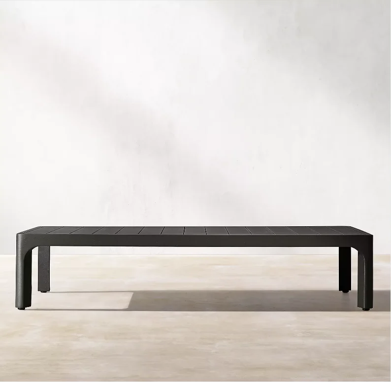 # Green Patio Furniture Handcrafted Aluminum Tapering Legs Outdoor Coffee Table