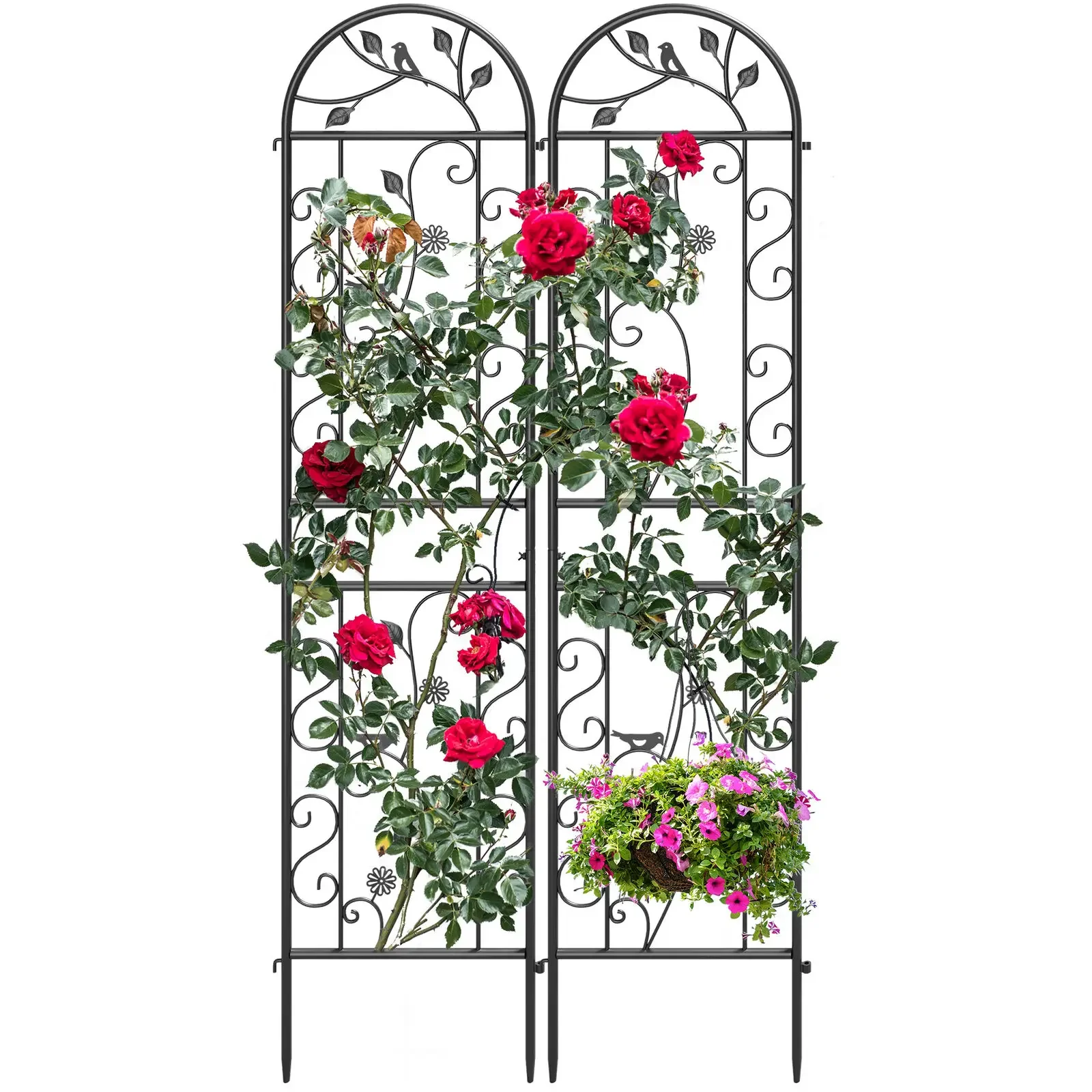 2 Pack Garden Trellises Metal Fence Rustproof Trellis for Plants Outdoor