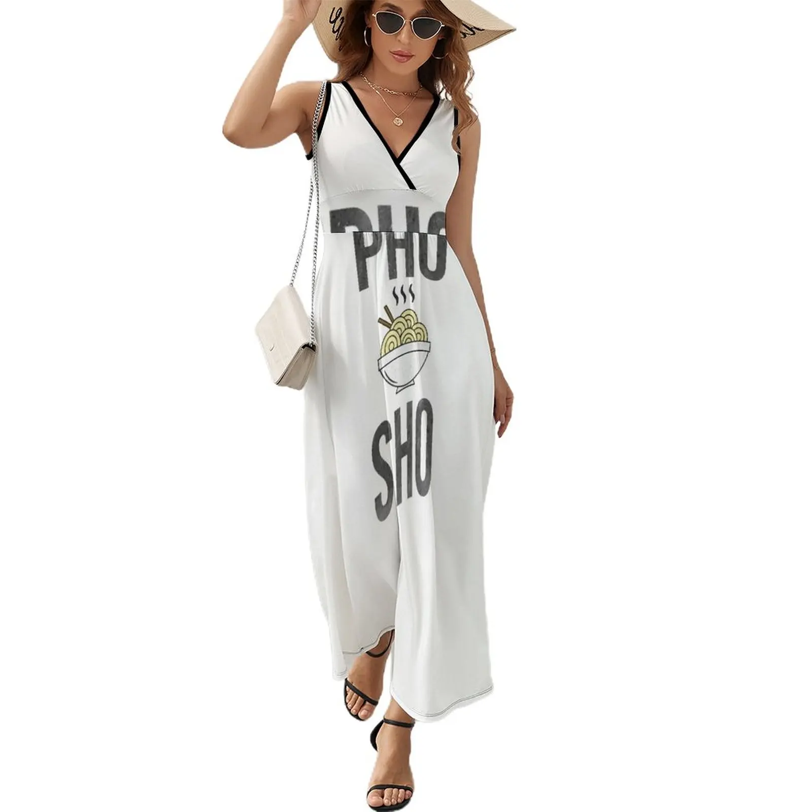 

Pho Sho Funny Distressed Asian Noodles Sleeveless Dress Women's evening dress dresses for women 2024 Female clothing