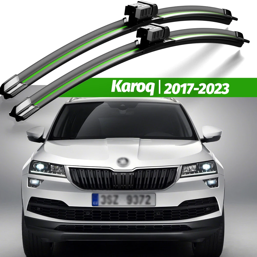 Wycieraczki LHD przednie pióra wycieraczek dla Skoda Karoq 2017 - 2023 szyba przednia szyba przednia czyste okno samochodowe szczotki przeciwdeszczowe 26 "+ 18" akcesoria