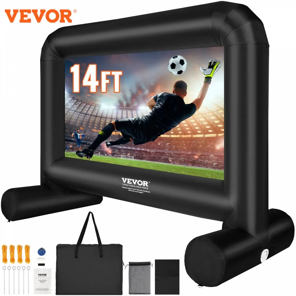 

VEVOR Inflatable Movie Screen 14/16 FT Inflatable Projector Screen for Outside w/ Blower for Outdoor Party Backyard Movie Night