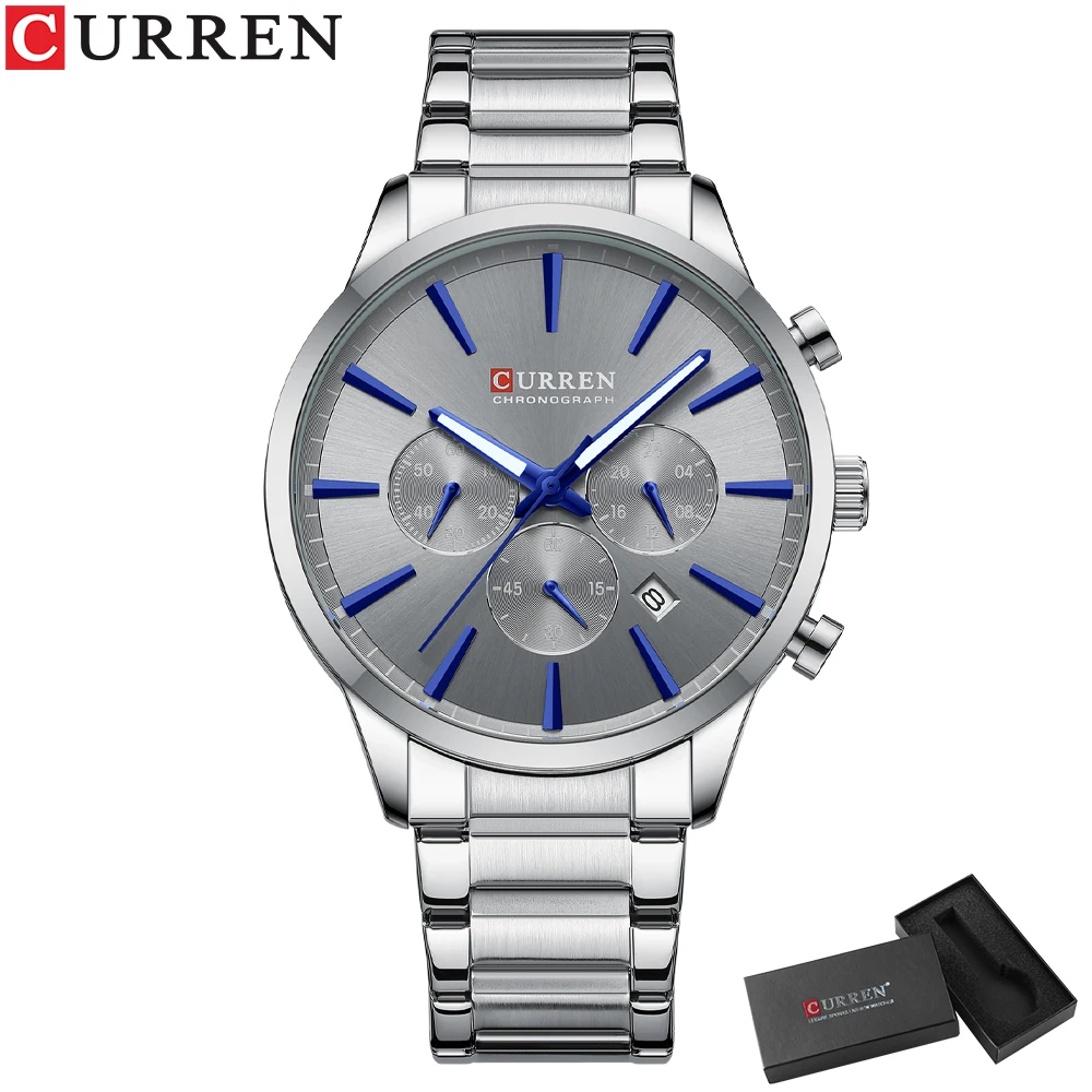 Watches Mens 2022 CURREN Top Brand Luxury Casual Steel Quartz Men\'s Watch Business Clock Male Sport Waterproof Date Chronograph