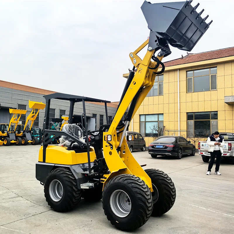 3.0ton Small Front Wheel Loader 4WD Telescopic Boom Garden / Construction / Farm Compact / Mini Loader