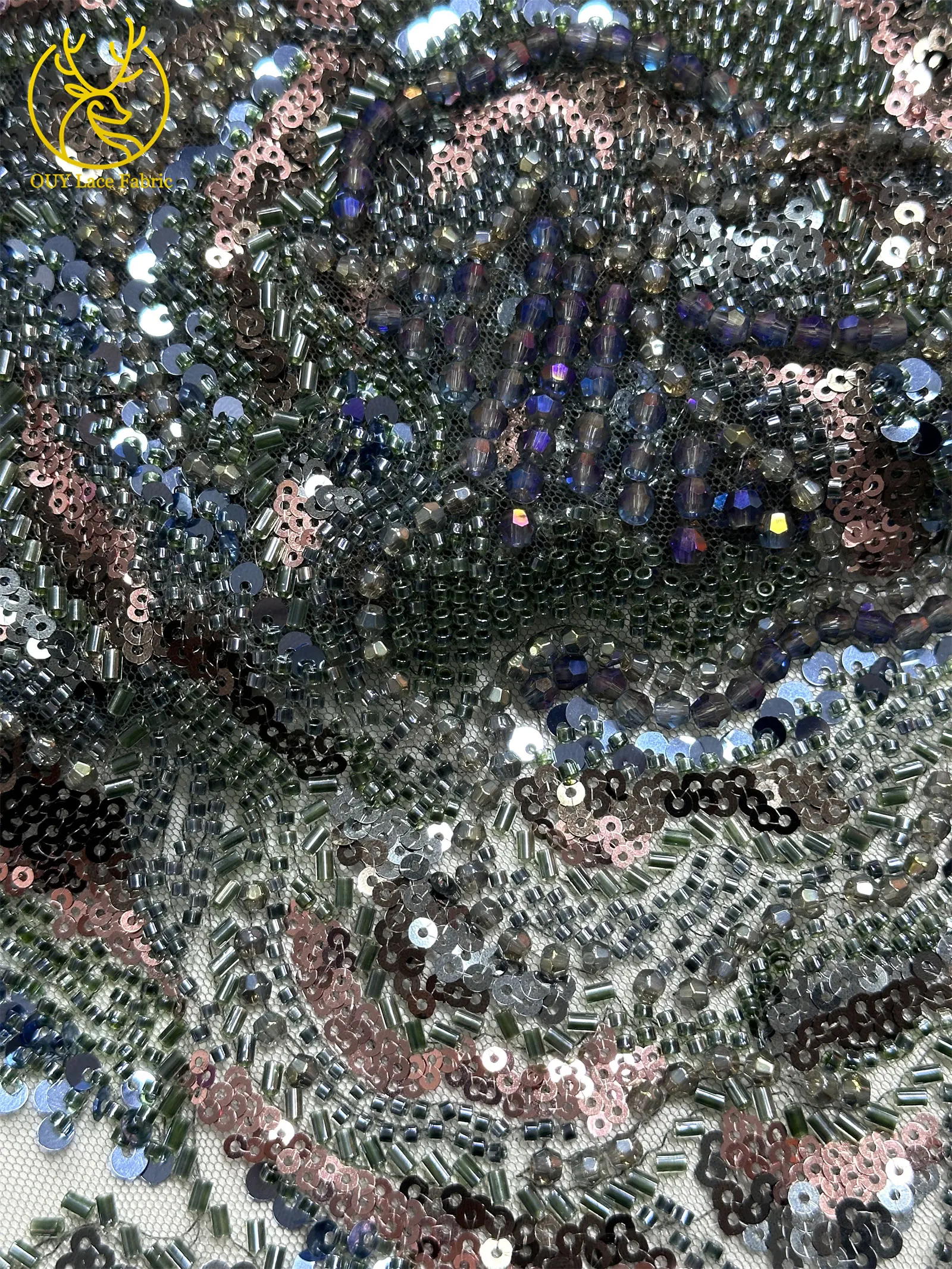 Afrikanischer Bräutigam Schwer Perlenverzierter Spitzenstoff 2026 Hochwertige Französische Nigerianische Pailletten-Spitze Brautkleid-Material – Detail 19