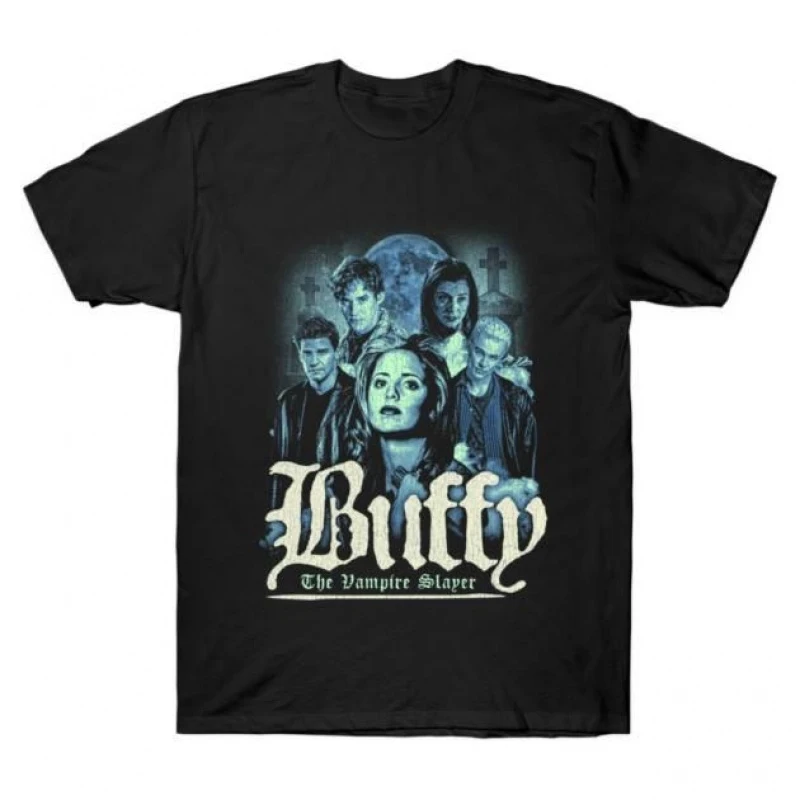 

0423 Buffy The Vampire Slayer Gift t shirt 100% cotton printed Tee Crew Neck Short Sleeve Graphic clothes All size tops S-6XL