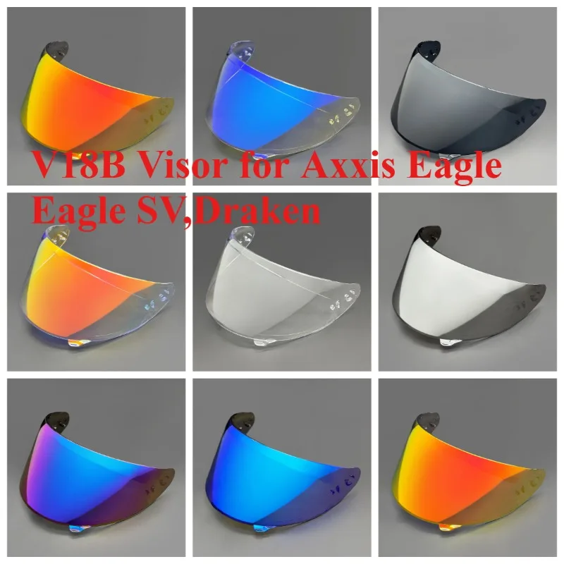 V18B Visor for Axxis Eagle,Eagle SV,Draken Helmet Lens Anti Fog High Impact Protection UV Cut Durable High Strength