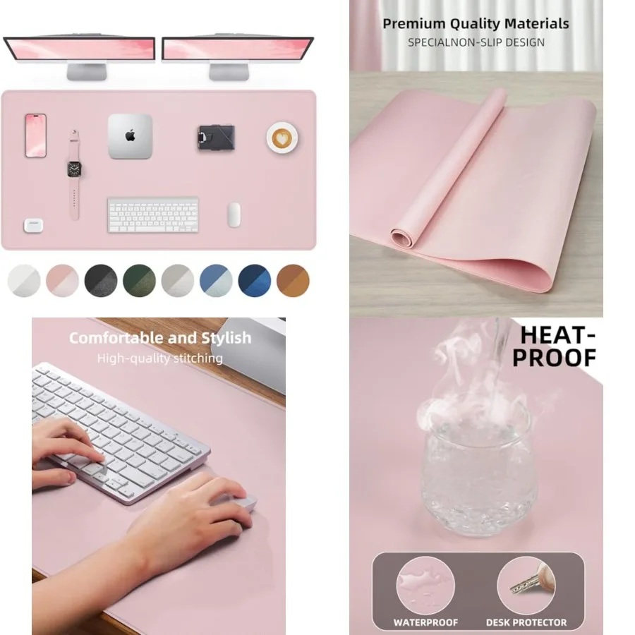 Large Desk Mat - PU Leather Desk Pad Protector, Waterproof Non-Slip Extended Mouse Pad for Office Desk, Keyboard, Laptop and Ho