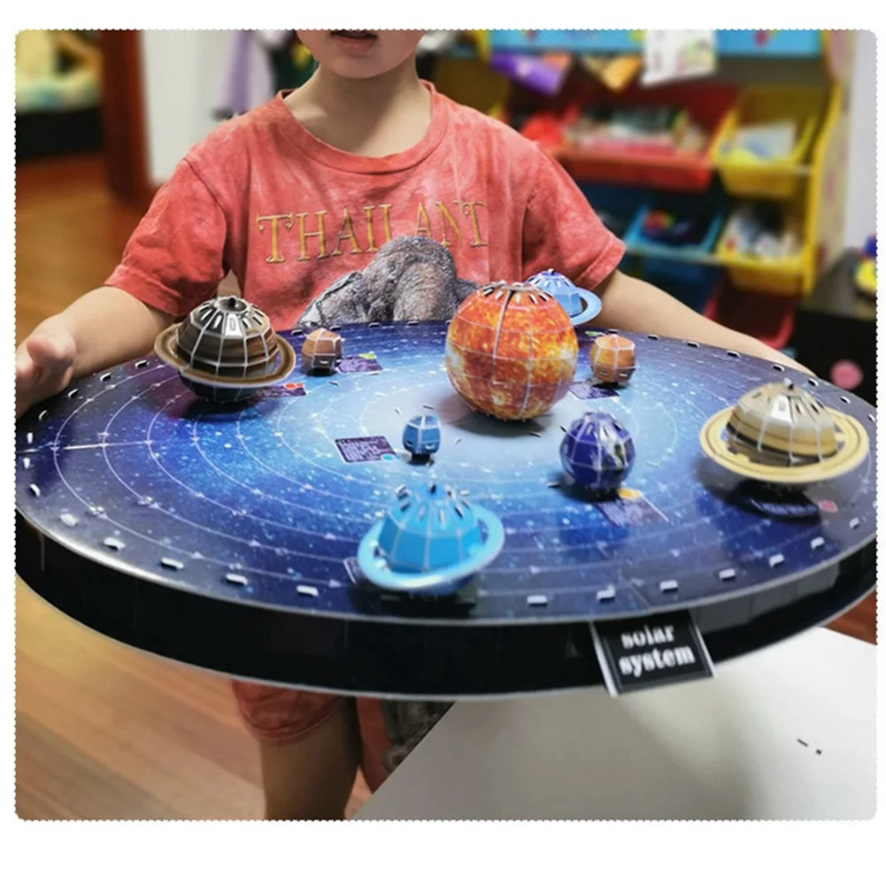 ABXE-292Pcs 3D Solar System Puzzle Set Planet Board Game Paper DIY Jigsaw Learning & Education Science Kids Birthday Gift