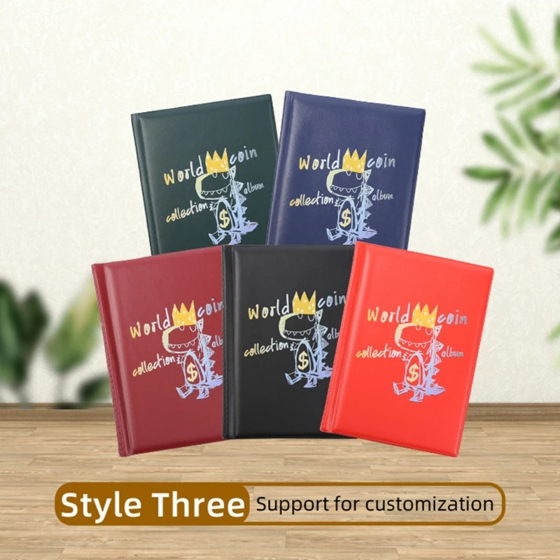 Livro armazenamento moedas 2,9x2,9cm por bolso, para coleção moedas